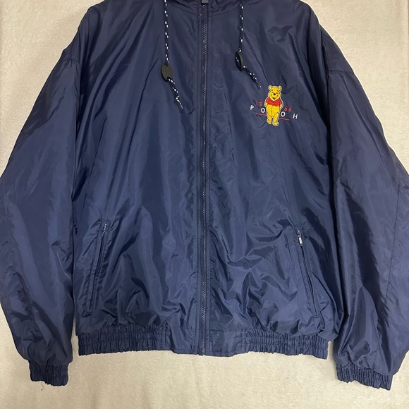 The Disney Store 1966 Navy Blue Winnie the Pooh Windbreaker Jacket Size XL Women - Picture 2 of 15
